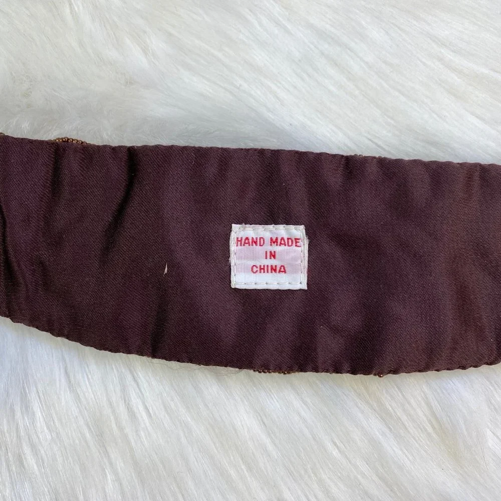 Vintage Brown & Bronze Sequin Belt - Has Original Tags - Straps Broken - Picture 11 of 12